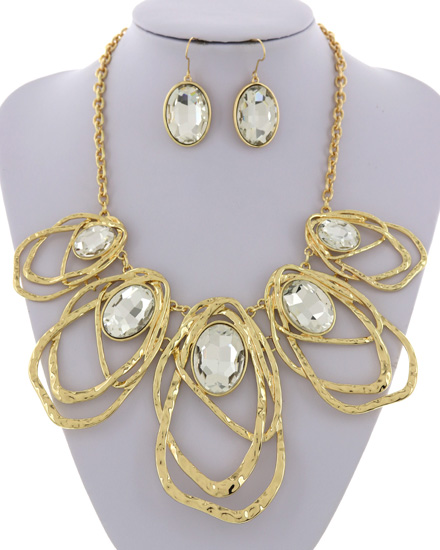 Cosmic Diamond Necklace and Earrings Set