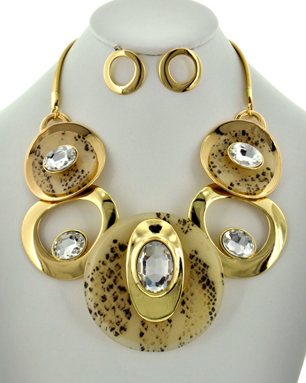 Circle Necklace and Earrings Sets